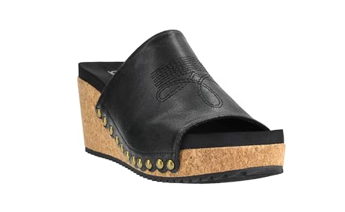 Corkys Footwear Womens Saddle Up Wedges - Featuring a Chic 2.5-Inch Heel, A Wide Strap Upper with Western Stitching and Elastic Gore, and Corkys Signature EVA Insoles3