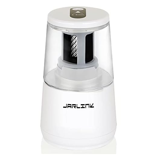 JARLINK Electric Pencil Sharpener, Heavy-Duty Helical Blade to Fast Sharpen, Auto Stop for No.2/Colored Pencils(6-8mm), USB/Battery Operated in School Classroom/Office/Home (White)