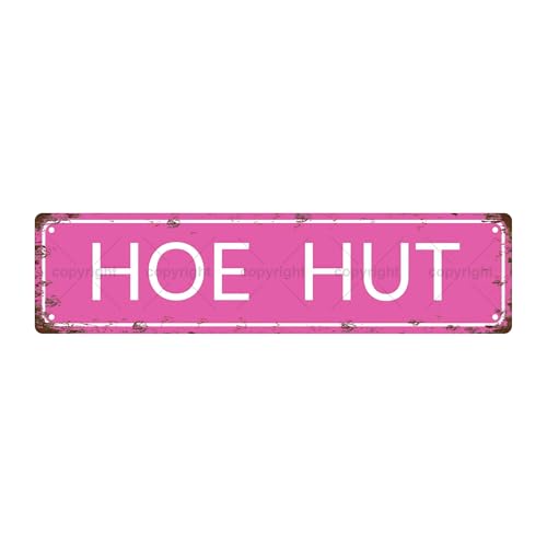 HOE HUT SPACE Metal Tin Street Sign Bar Cafe Garage Cave Home Room Wall Bathroom Farmhouse Garden Porch Patio Decor, 16 x 4 Inch