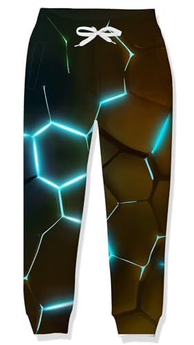 RAISEVERN Kinder Jogginghose Blau Jungen 3D Hose Lustige Lava Druck Coole Hosen Mädchen Sporthose Jugendliche Party Hip Hop Geschenk Bekleidung, 12-14 Jahre, 160 RAISEVERN Kinder Jogginghose Blau Jungen 3D Hose Lustige Lava Druck Coole Hosen Mädchen Sporthose Jugendliche Party Hip Hop Geschenk Bekleidung, 12-14 Jahre, 160
