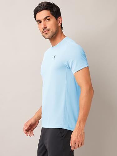 Image of TECHNOSPORT Men's Slim Fit Polyester Activewear Sports T-Shirt with Moisture-Wicking Comfort for Workout, Running & Gym