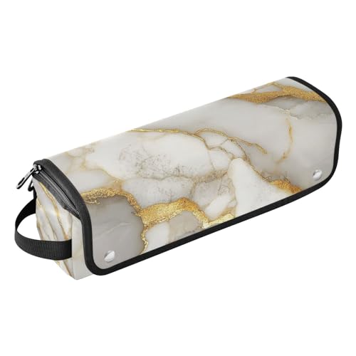 Hot Hair Tools - Borsa da viaggio e tappetino resistente al calore, impermeabile, per ferri da stiro, piastre e arricciacapelli, effetto marmo bianco affascinante