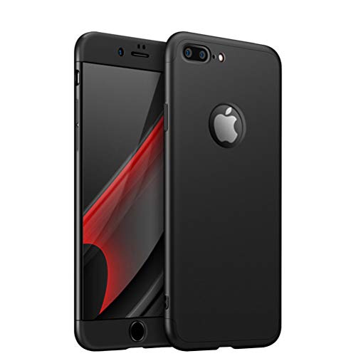 iPhone 7 Plus Case, Heyqie 360 Degree Full Protection 3 in 1 Ultra Slim Anti-Scratch Shockproof Smoothly Protective Hard PC Cover Case for Apple iPhone 7 Plus 5.5", Black Cover