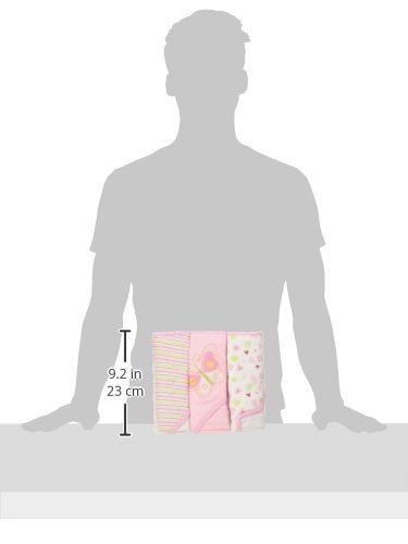 Image of Spasilk Baby 3 Pack Soft Terry Hooded Towel Set for Newborn Boys and Girls, 26x30 Inch, Pink Butterfly, (301-007)