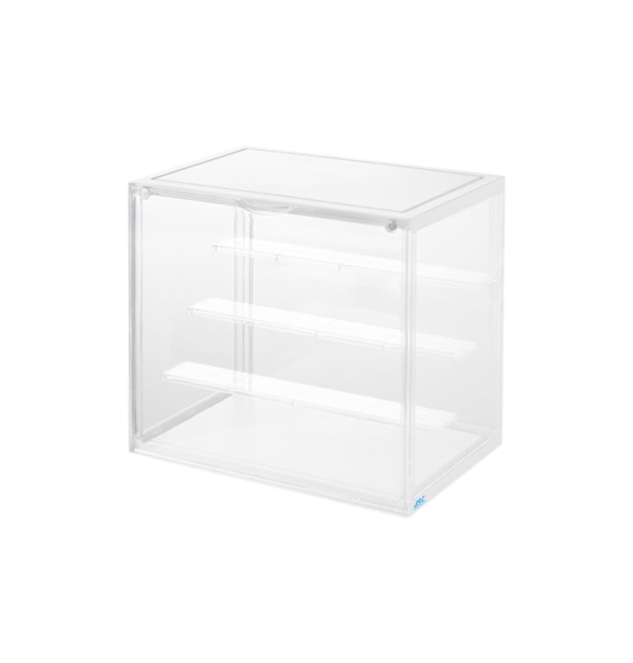 S.I.C Vetrina in Acrilico trasparente; Multi step per collezione Lego, Statuine, Modellini; Box Espositore Gadget, Action Figure Organizzatore oggetti da collezione; (Bianca, 23 * 34 * 31.6CM)