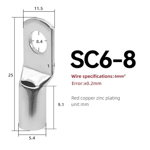 Terminales SC6-8 de cobre estañado para cable de 16-35 mm² en conexiones eléctricas seguras 2