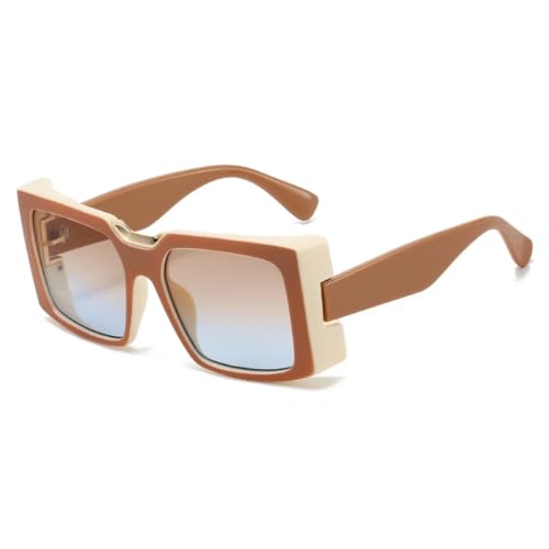 Lunettes de soleil rectangulaires rétro léopard UV400 pour femme et homme