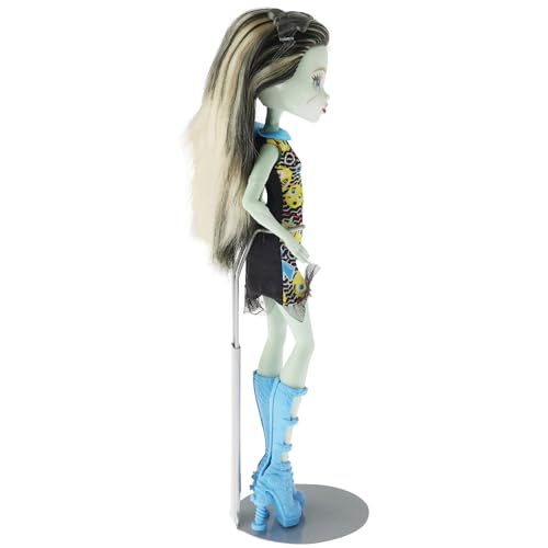 Image of Plymor DSP-5125S Silver Adjustable Doll Stand, fits 10, 11, and 12 inch Slim Waist Dolls, Waist is 1.125 inch - 1.5 inch wide, 3.25 inch - 4 inch around
