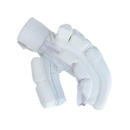 Image of WHITEDOT Sports Citadel Cricket Batting Gloves||Suitable for Boys|Small Left Hand||White| Leather