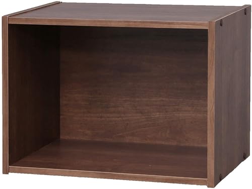 Iris Ohyama Estantería de Cubos de Madera de 1 Niveles, Marrón Exposición, Modular, Almacenamiento, para Sala de Estar, Habitación, Oficina, Espacio Ahorrado, Librería, Montaje Fácil, CX-1