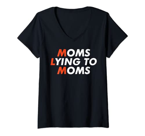 Mujer Mamá Mentira Mamás Anti MLM Pirámide Esquema Camiseta Cuello V