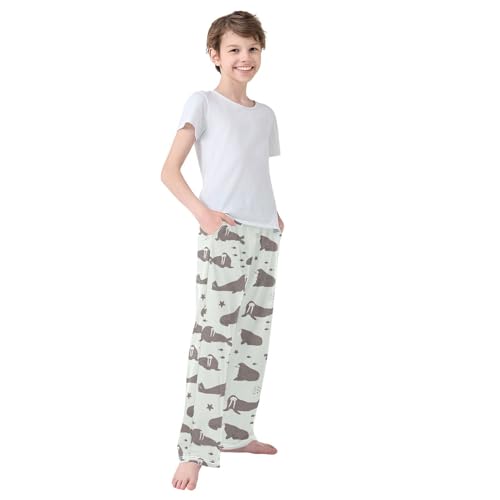 Boys' Pants Walrus Animal Fish Long Bottoms Jogger Pants Elastic Waist Trousers with Pockets S-XL4
