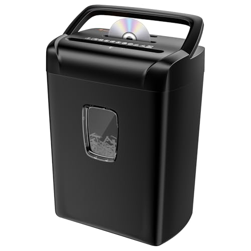 Bonsaii 14-Sheet Paper Shredder for Home Office Use, 10-Minute Cross Cut Shredder with 5.5 Gallons Bin, P-4 High Security Heavy Duty Office Shredder Shred CD/Credit Card