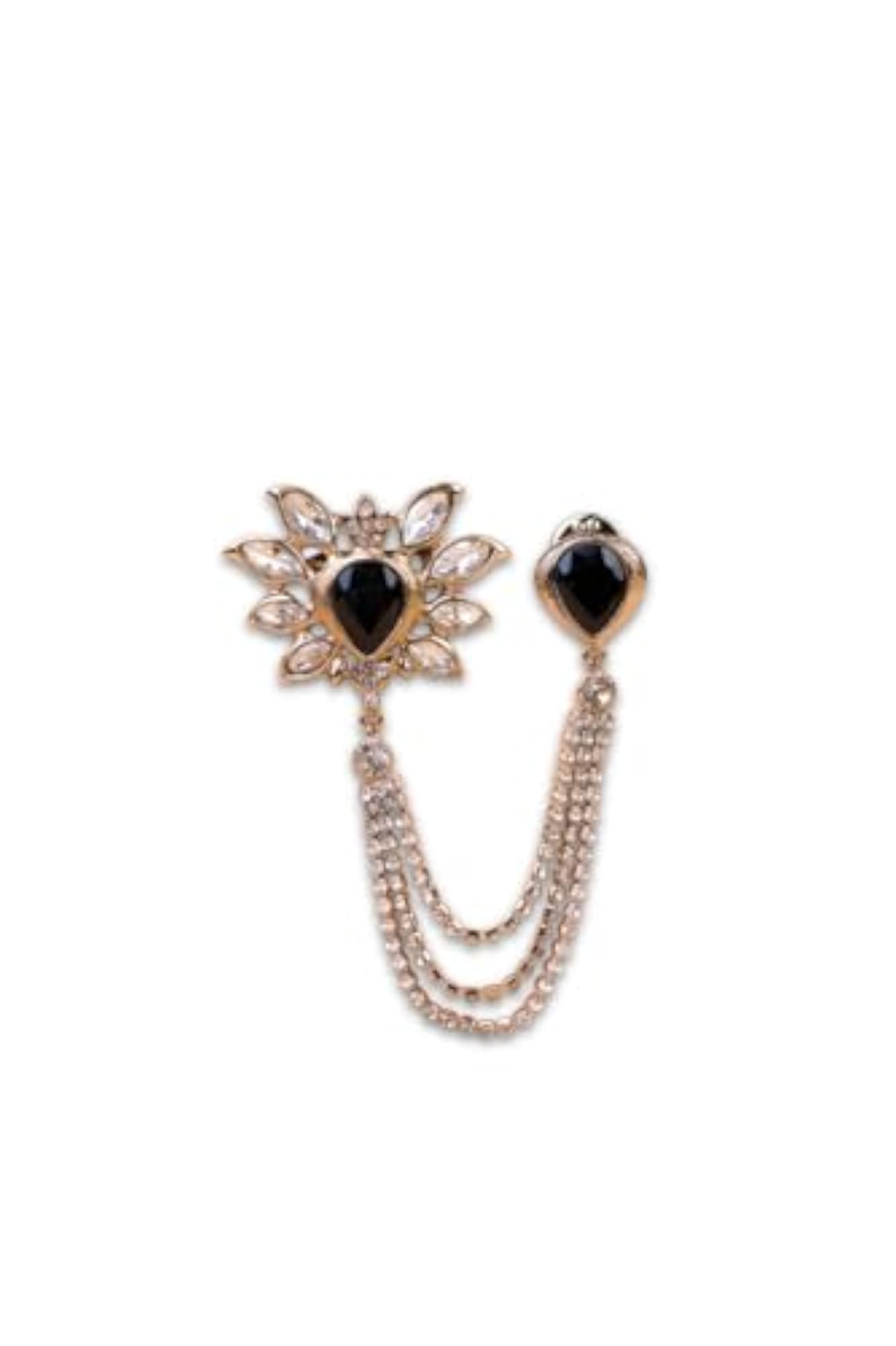 Classic Black Brooch, Elegant Accessory