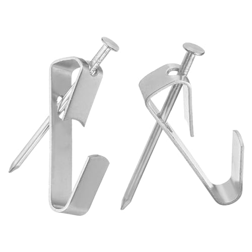 Image of uxcell 20Pcs Photo Frames Hanger Hooks, 100 Lb Frame Hooks with Nails Metal Wall Mount Album Picture Hanging Clips for Hanging, Clocks on The Wall, Silver