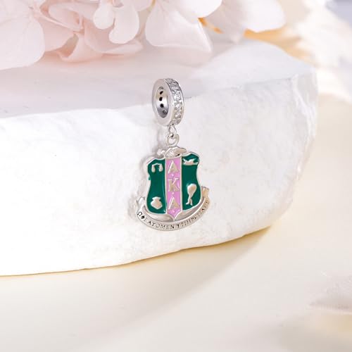 AKA Sorority Gifts 925 Sterling Silver AKA Charms for Bracelets Sorority Jewelry Gifts for Women2