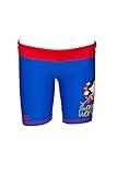  ARENA Girls\' WB Wonder Woman Kids UV Jammer Swimsuit, Neon Blue-Red, 4T