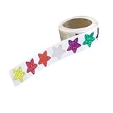 500Countsスクラップブッキングパッケージのためのカラフルな星ステッカーキラキラしたハートラッピングキッド報酬教室報酬ステッカー