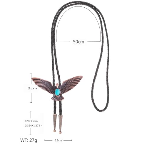 Image of HUABOLA CALYN Bolo Tie for Men Women, Native American Turquoise /Longhorn Bull /Eagle /Horse Bolo ties,Western Tie Costume
