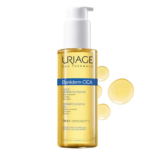Uriage Bariederm-Cica Huile Dermatologique - Huile de Jojoba & d'Avocat - Réduit l'Apparence des Vergetures, Cicatrices - Sans Parfum - Nourrit, Assouplit - 99% d'Ingrédients d'Origine Naturelle 100ml