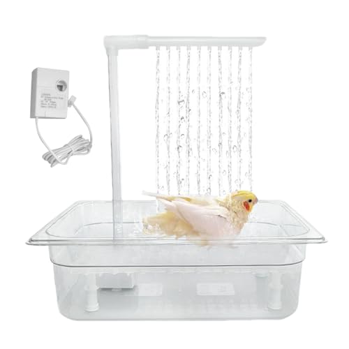 Ducha transparente para pájaros con grifo giratorio automático 2