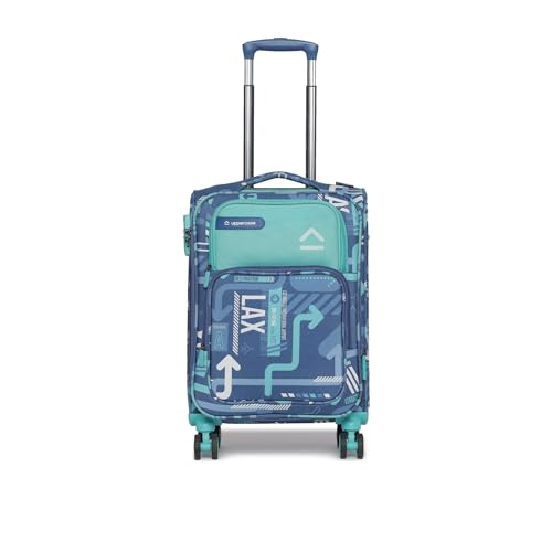 Image of uppercase Polyester Jfk Plus 6800Est3Dbl Cabin Eco Soft Trolley Bag,Dust Resistant Luggage Made Of Sustainable Material,8 Spinner Wheel Trolley Bag With Tsa Lock, (Denim Blue),57 Cm,Small
