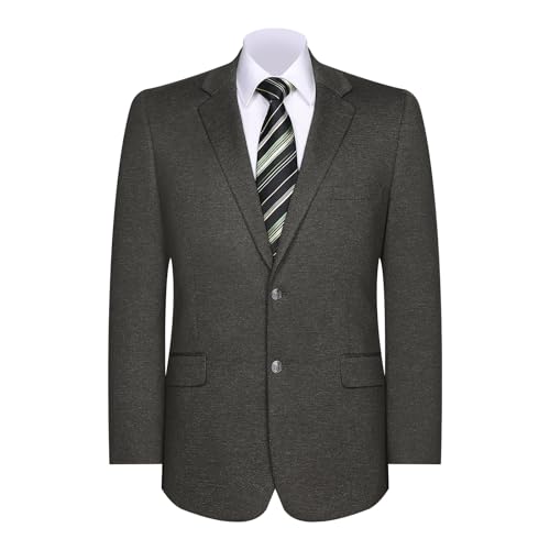Men's Classic Fit 2 Button Knit Stretch Blazer Sport Coat – Business Casual Jacket for Office Travel Events