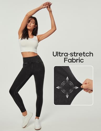 Image of Heathyoga Yoga Pants with Pockets Extra Soft Leggings with Pockets for Women Non See-Through High Waist Workout Leggings