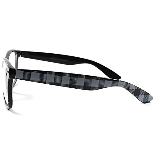 Plaid Print Retro Mens Womens Geek Nerd Clear Lens Fashion Eye Glasses3