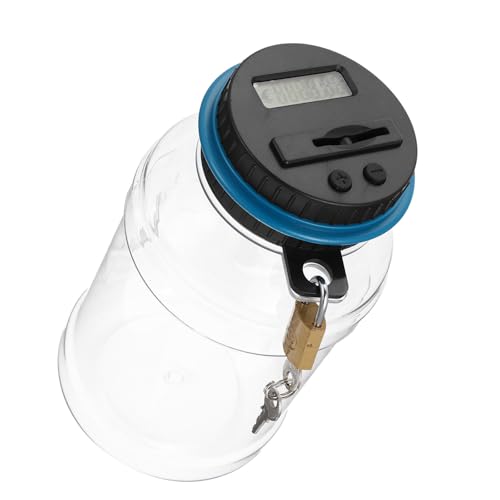 Milisten Hucha Digital con Contador y Candado Caja para Monedas con Pantalla LCD Transparente Plástico Duradero Diseño Creativo para Cumpleaños Ahorro Seguro Casa 1 Unidad