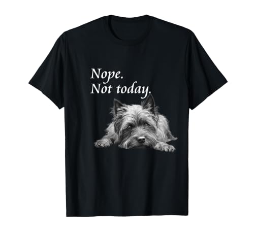 Adorable Cairn Terrier Nope Not Today T-Shirt - Lazy Dog T-Shirt, Men, Black, 3X-Large