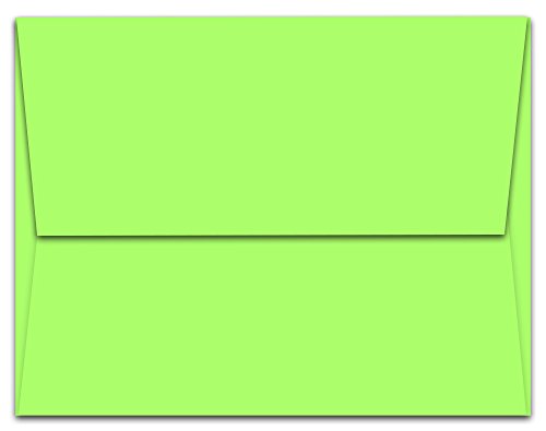 Note Card Cafe A6 6.5 x 4.75 in Blank Lime Green Envelopes | 100 Pack | Sealable, Square Flap | Perfect for Invitations, Greeting Cards, Showers, Weddings, Mailing, Crafts, Notes | Printable