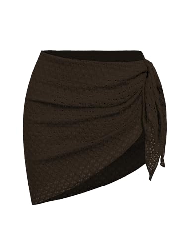 Image of ZAFUL Women's Sarong Coverups Beach Wrap Sheer Bikini Cover Up Mini Skirt | Wraps Swimwear, Cover Ups for Swimwear, Multi-Wear, Texture, Floral