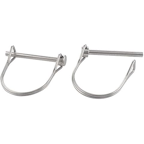2 Pcs Tiny Safety Coupler Pin 3/16" x 1.97"(4.8mm x 50mm), Full Marine Grade 316 Stainless Steel Shaft Locking Pin, Small Pins Please Check The Size First Cover