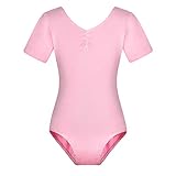 FONLAM Maillot de Ballet para Niña Traje Leotardo Maillot Danza Tradicional Gimnasia Actuación Fiesta Niña (Rosa, 4-5 Años)