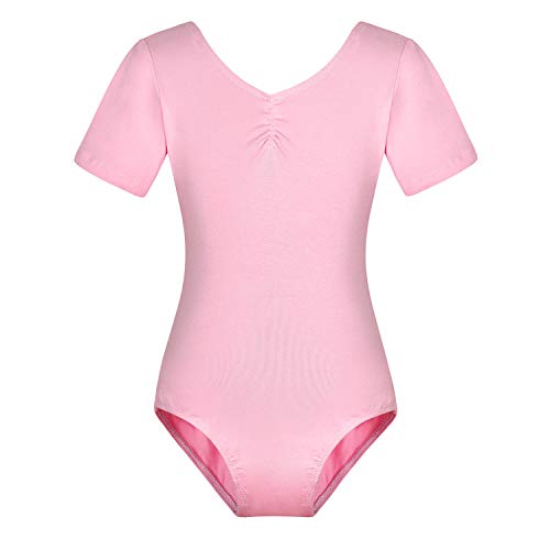 FONLAM Maillot de Ballet para Niña Traje Leotardo Maillot Danza Tradicional Gimnasia Actuación Fiesta Niña (Rosa, 9-10 Años)