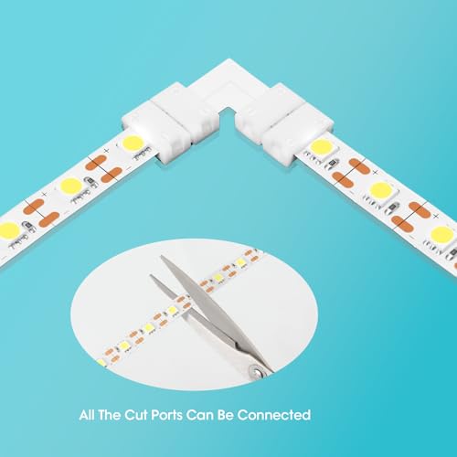 Image of WENHSIN 10Packs 2-Pin L Shape RGB LED Light Strip Connectors 10mm Unwired Gapless Solderless Adapter Terminal Extension