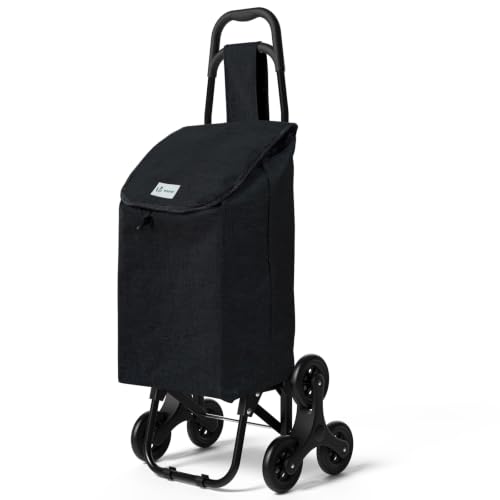 VOUNOT® Einkaufstrolley Treppensteiger, Trolly Einkaufswagen Klappbar, Hackenporsche mit 3 Räder...