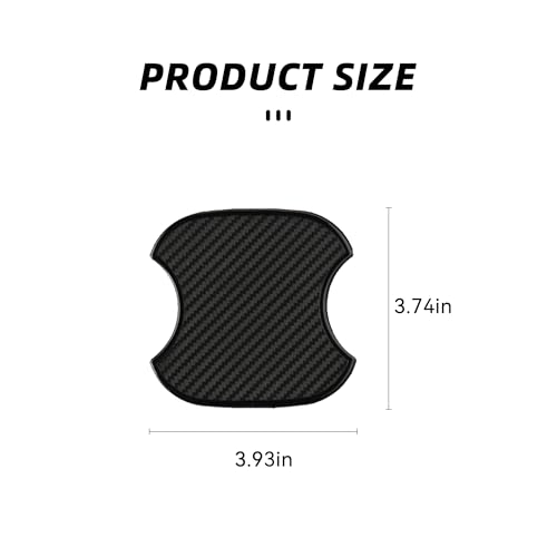 4PCS Car Door Handle Cup Scratch Protectors, TPU Carbon Fiber Door Bowl 3D Sticker, Handle Paint Cover Guard Pad, Universal Door Handle Protective Film for Most Cars (Medium-Black) - Image 3
