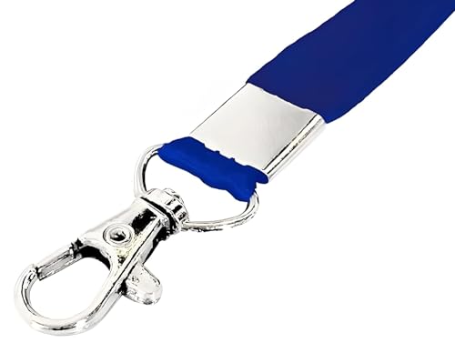 Image of ANG ID Card Holder Set - Includes Lanyard and Round Retractable Badge Reel (Blue, Pack of 1, 3-in-1 Combo)