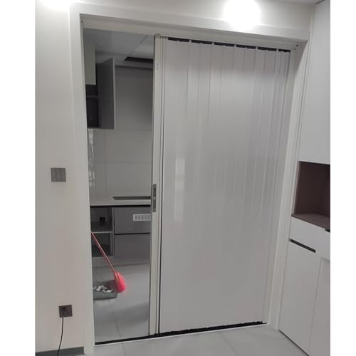 室内ドア 折りたたみ ドア トイレ/キッチン用スライドアコーディオンドア、22インチ、30インチ、40インチ、50インチ、60インチ、70インチ、80インチの金属製間仕切りスライドドア(付属品付き)、屋内用アルミ合金製折りたたみドア(70x80in(181