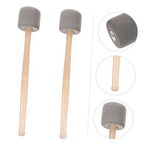 YARNOW 2 piezas de baquetas para bombo con mango de madera y agarre cómodo, para percusión, principiantes e intermedios, mazo duradero para banda marcial y práctica miniatura 7