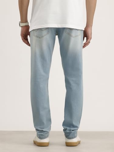 Image of WROGN Men's Cotton Stretch Jeans | Solid | Slim Fit | Mid Rise
