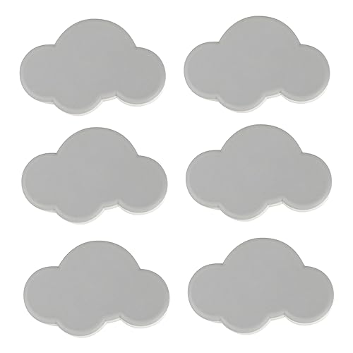 ARTIBETTER Set of 6 Cloud Handles Dresser Pulls Soft Rubber Zinc Alloy Mounting for Boys and Girls' Room