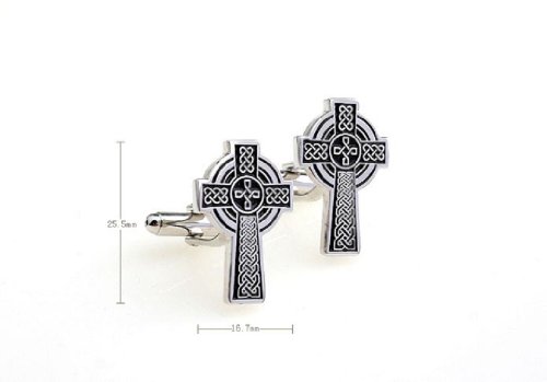 Par de Mancuernillas Cruz Celta Irlandesa con Caja de Regalo miniatura 2