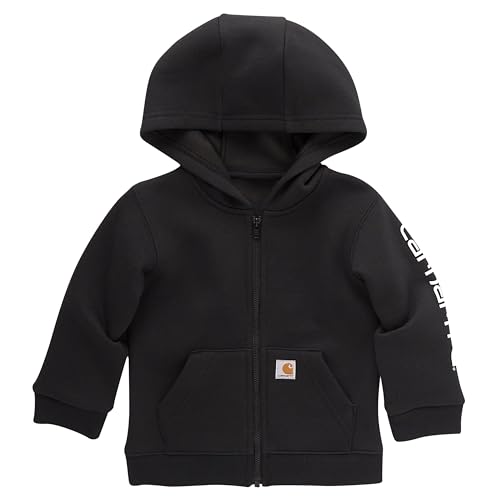 Image of Carhartt Kid's CP8675 Long-Sleeve Full-Zip Logo Sweatshirt - Boys