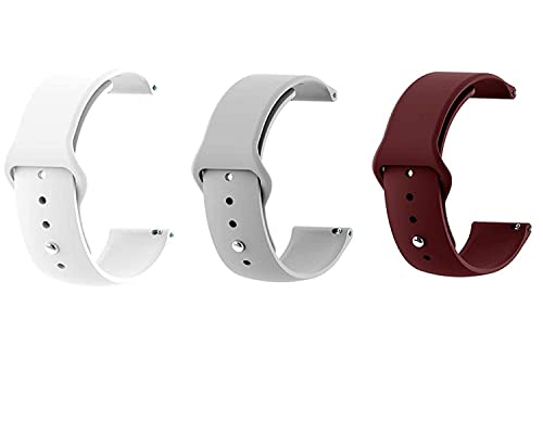 Image of 20 MM Soft Silicon Watch Strap Band Compatible for Samsung Galaxy Watch 4 40mm & 44mm, Galaxy Watch 4 Classic - 46mm&42mm Watch Strap - Quick Release (Pack of 3)