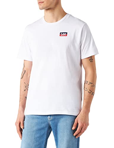 Lee XM Logo Tee T-Shirt, Bianco, XL Uomo
