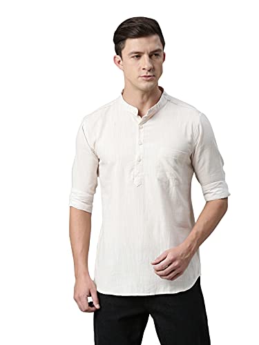 Image of KRYPTIC Men Solid Full Sleeve Regular Shirt Kurta