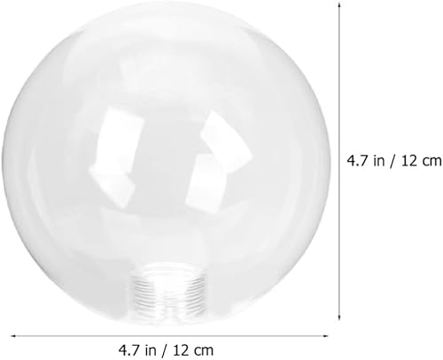 Miniatura 2 de HEMOTON 3 piezas de globo de vidrio transparente para reemplazo de accesorios de luz, pantalla de globo de vidrio redondo transparente, pantalla de